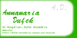 annamaria dufek business card