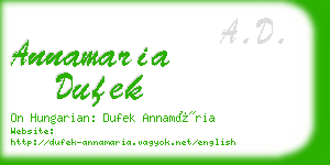 annamaria dufek business card